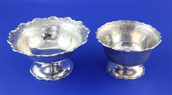 Two silver bowls.